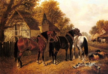 Un homestead anglais John Frederick Herring Jr Cheval Peinture à l'huile